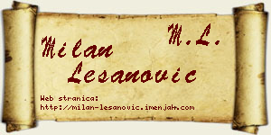 Milan Lešanović vizit kartica